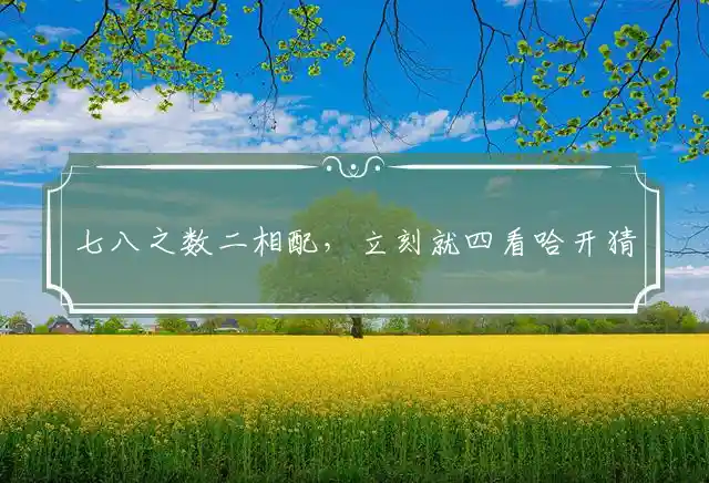 七八之数二相配,立刻就四看哈开是什么生肖
