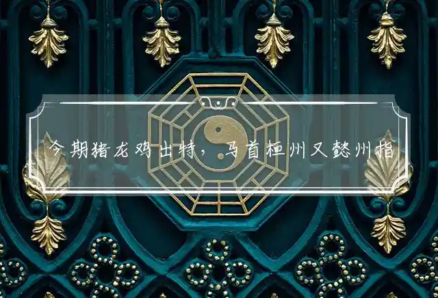 今期猪龙鸡出特,马首桓州又懿州是什么生肖