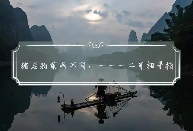 猪后狗前两不同,一一一二可相寻是什么生肖