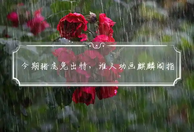 今期猪虎兔出特,谁人功画麒麟阁是什么生肖