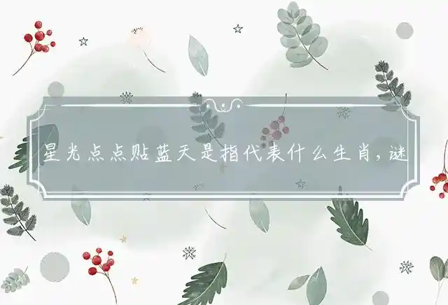 星光点点贴蓝天是什么生肖