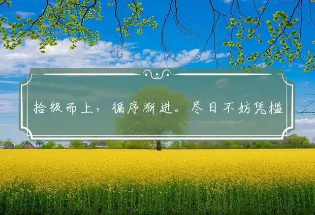 拾级而上,循序渐进。尽日不妨凭槛望。努力不懈,日子有功。翱翔云外出虚无是什么生肖