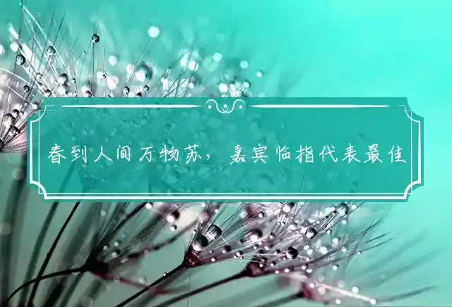 春到人间万物苏,嘉宾临是什么生肖