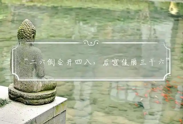 二六倒合开四八,后宫佳丽三干六是什么生肖