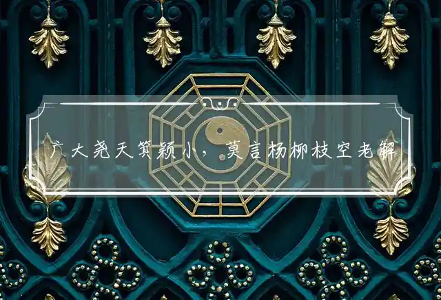 广大尧天箕颍小,莫言杨柳枝空老是什么生肖