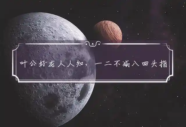 叶公好龙人人知,一二不减八回头是什么生肖